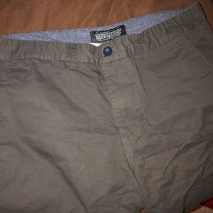 Brown flat front dress shorts